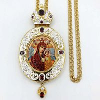 2.7.1010лп-2/1лп Панагия латунная в позолоте с цепью