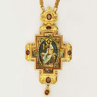 2.10.0321лп-2/1лп Крест латунный в позолоте с цепью