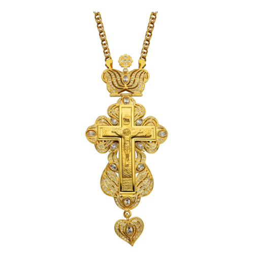 2.10.0011лп/1лп Крест наперсный латунный в позолоте с цепью 2.10.0011лп/1лп Крест наперсный латунный в позолоте с цепью