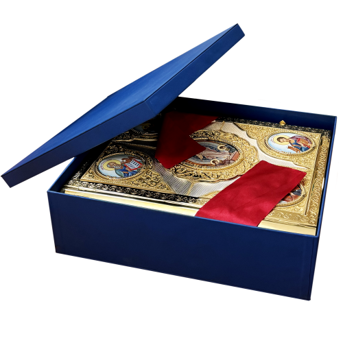 2.7.0775лф Евангелие напрестольное в позолоте с фрагментарным серебрением фото 6