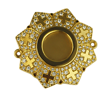 2.7.1038лп Мощевик латунный с белыми камнями в позолоте