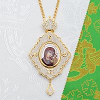 2.7.2334лп-2/1лп Панагия латунная с белыми камнями в позолоте