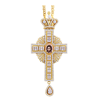 2.10.0069лп-2/1лп Крест латунный в позолоте с цепью