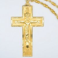 2.10.0192лп/74лп Крест латунный в позолоте с цепью