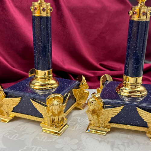 2.7.2663лпч Подсвечник в позолоте с акриловой ножкой фото 3