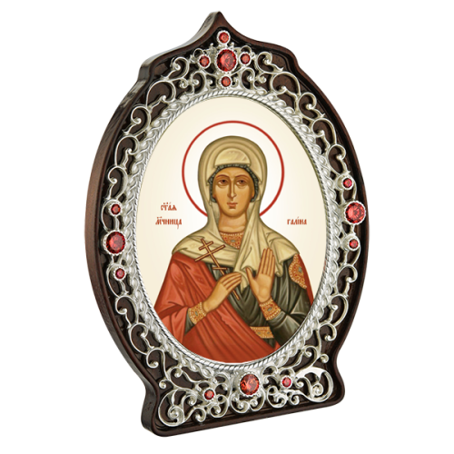 2.78.0941л Икона настольная в серебре - Святая мученица Галина. 2.78.0941л Икона настольная в серебре - Святая мученица Галина.