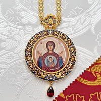 2.7.2541лп-2/41лп-М Панагия в позолоте с эмалью