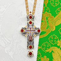 2.10.0236лфэ-2/41лп Крест латунный в серебрении с фрагментальной позолотой