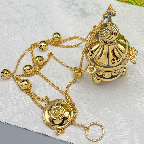 2.7.2588лпр Кадило латунное в позолоте фото 3 2.7.2588лпр Кадило латунное в позолоте фото 3