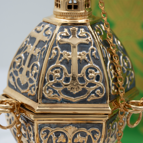 2.7.1576лфр Кадило в позолоте с патинированием фото 4