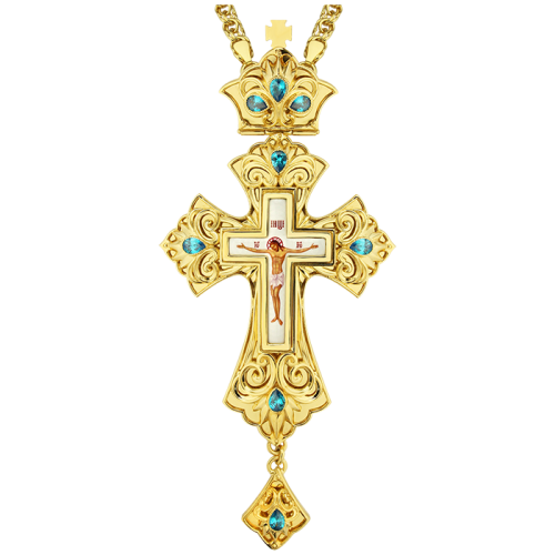 2.10.0138лп-2/1лп Крест наперсный в позолоте с цепью 2.10.0138лп-2/1лп Крест наперсный в позолоте с цепью