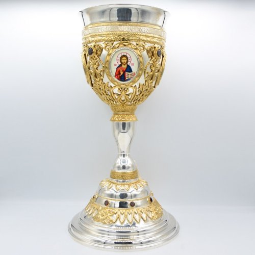 2.7.0978клф-2 Потир комбинированный 1,5 л. с фрагментальной позолотой и принтами 2.7.0978клф-2 Потир комбинированный 1,5 л. с фрагментальной позолотой и принтами