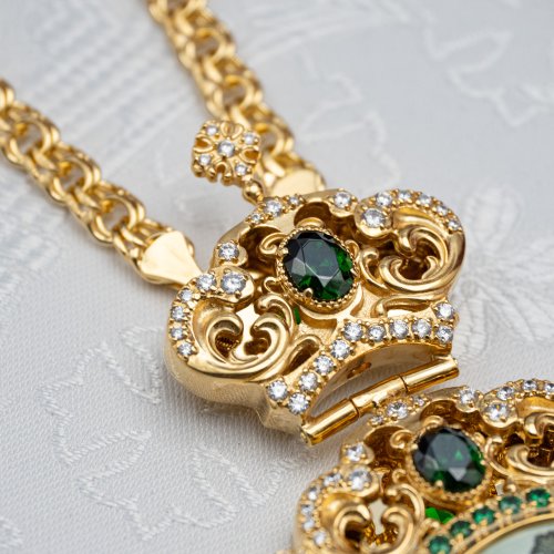 2.7.1520лп-2/113лп Панагия латунная в позолоте фото 6 2.7.1520лп-2/113лп Панагия латунная в позолоте фото 6