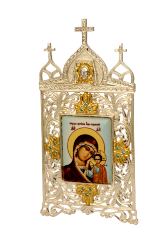 2.73.0004л-2 И.н. латунная с принтомОбраз Божией Матери Казанская