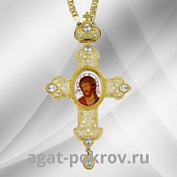 2.10.0345лп-2/1лп Крест наперсный в позолоте с цепью