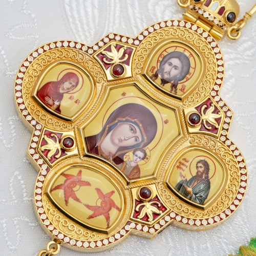 2.7.2632лнпэ-2/1лп Панагия в позолоте с эмалью фото 4 2.7.2632лнпэ-2/1лп Панагия в позолоте с эмалью фото 4