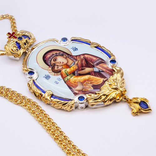 2.7.1595лфэ-2/1лп Панагия в позолоте с цепью фото 2