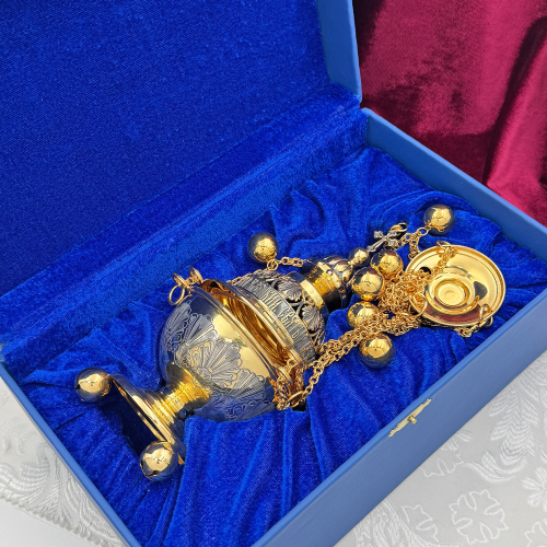 2.7.2640лпр Кадило латунное с патинированием в позолоте фото 4 2.7.2640лпр Кадило латунное с патинированием в позолоте фото 4