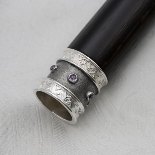 2.7.2676лр Жезл латунный с фиолетовыми камнями в серебрении фото 6 2.7.2676лр Жезл латунный с фиолетовыми камнями в серебрении фото 6