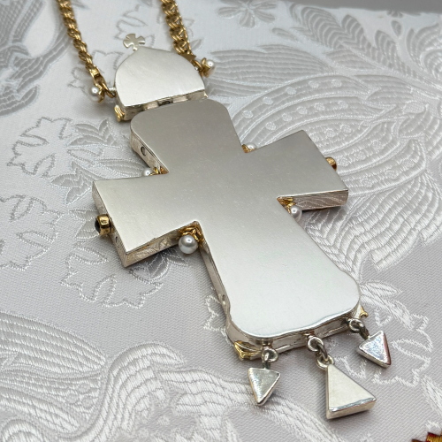 2.10.0542лнфэ/113лп Крест наперсный с жемчугом фото 6