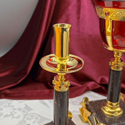 2.7.2663лпч Подсвечник в позолоте с акриловой ножкой фото 6