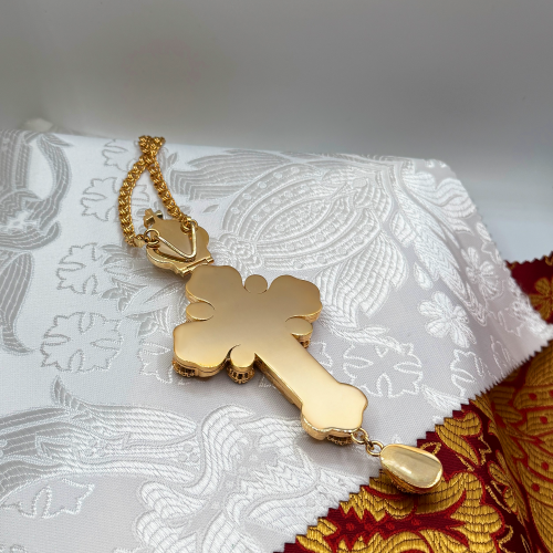 2.10.0170лп-2/1лп Крест наперсный в позолоте с цепью фото 3