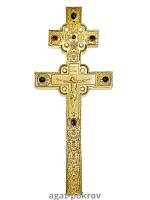 2.7.2240лнп Крест напрестольный со вставками хризопразов и дымчатого кварца