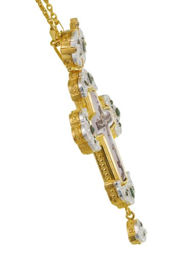 2.10.0331лп-2/1лп Крест латунный в позолоте с цепью фото 2