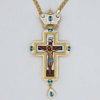 2.10.0289лп-2/1лп Крест латунный в позолоте с цепью