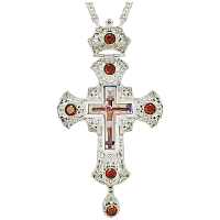 2.10.0153л-2/1л Крест латунный со вставками и цепью