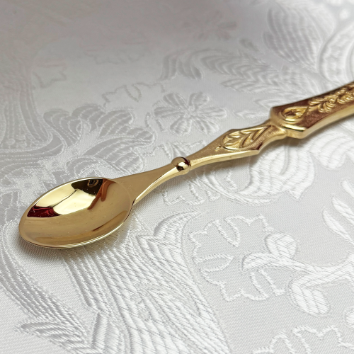 2.7.0783лп Лжица латунная в позолоте со вставками фото 4