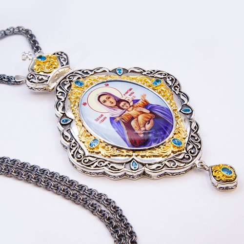 2.7.1616лфр-2/1л Панагия в серебрении с цепью фото 3 2.7.1616лфр-2/1л Панагия в серебрении с цепью фото 3