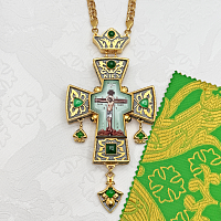 2.10.0507лнпр-2/113лп Крест наперсный с натуральными камнями
