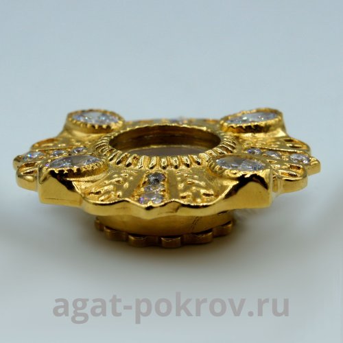 2.7.0626лп Мощевик латунный со вставками в позолоте фото 2 2.7.0626лп Мощевик латунный со вставками в позолоте фото 2