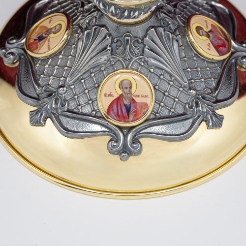 2.7.1599клпрэ-18-К/3 Евхаристический набор на 3 предмета с комбинированной чашей на 1,0 л в позолоте с патинированием и деколью фото 11 2.7.1599клпрэ-18-К/3 Евхаристический набор на 3 предмета с комбинированной чашей на 1,0 л в позолоте с патинированием и деколью фото 11