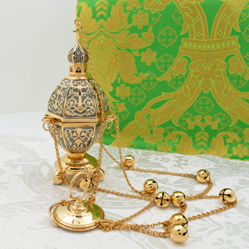 2.7.1576лфр Кадило в позолоте с патинированием