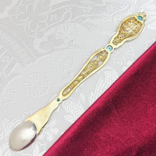 2.7.0433клп Лжица комбинированная со вставками и позолотой фото 3 2.7.0433клп Лжица комбинированная со вставками и позолотой фото 3