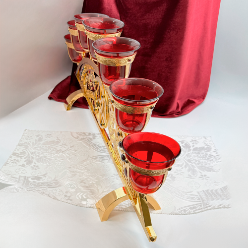 2.7.2603лп Семисвечник латунный в позолоте фото 7