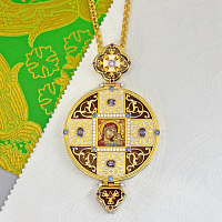 2.7.2542лп-0/1лп-М Панагия латунная со вставками в позолоте