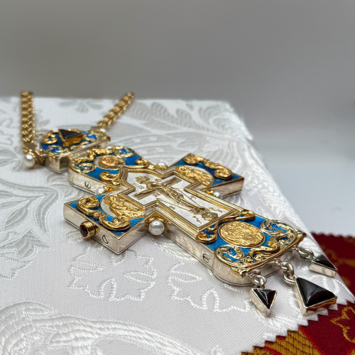 2.10.0542лнфэ/113лп Крест наперсный с жемчугом фото 2