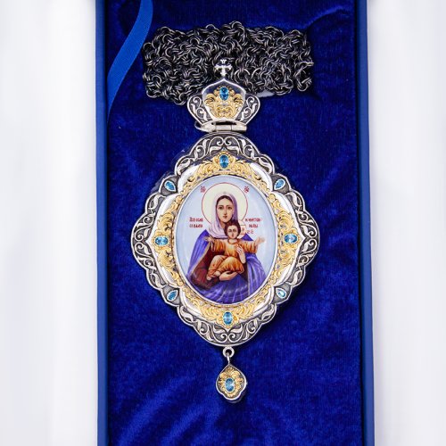 2.7.1616лфр-2/1л Панагия в серебрении с цепью фото 6 2.7.1616лфр-2/1л Панагия в серебрении с цепью фото 6