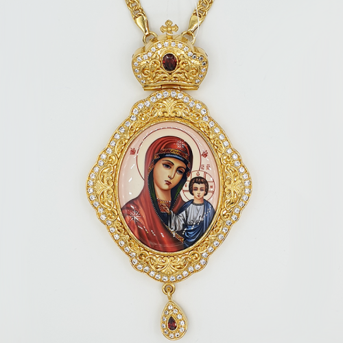 2.7.1458лп-2/1лп Панагия латунная в позолоте с деколем и цепью арт.2.7.0201лп 2.7.1458лп-2/1лп Панагия латунная в позолоте с деколем и цепью арт.2.7.0201лп