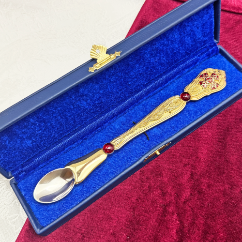 2.7.0176клп Лжица латунная комбинированная в позолоте со вставками фото 7 2.7.0176клп Лжица латунная комбинированная в позолоте со вставками фото 7