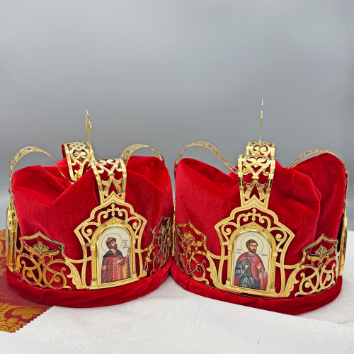 2.7.2830лп-2-К Венцы венчальные латунные в позолоте - комплект фото 8 2.7.2830лп-2-К Венцы венчальные латунные в позолоте - комплект фото 8