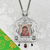 2.7.2827лр-26/1лр Панагия латунная с цепью в серебрении