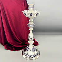 2.7.2653лэ Примикирий латунный с фиолетовыми камнями и эмалью в серебрении