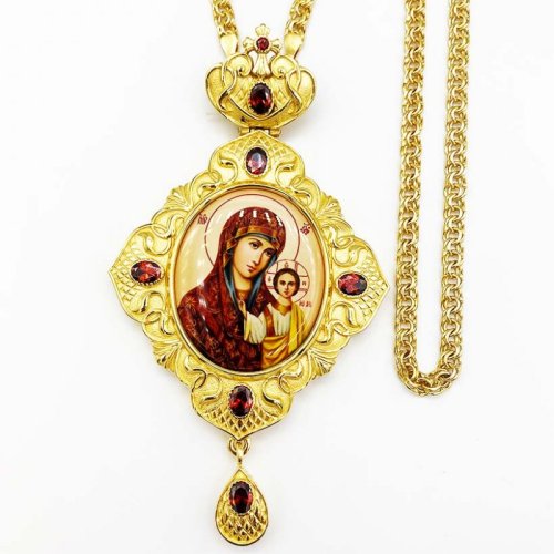 2.7.1334лп-2/1лп Панагия латунная в позолоте с принтом и цепью арт.2.7.0201лп 2.7.1334лп-2/1лп Панагия латунная в позолоте с принтом и цепью арт.2.7.0201лп