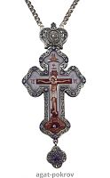 2.10.0420лр-2/1лр Крест наперсный латунный в серебрении с чернением