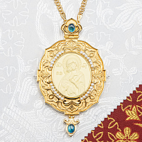 2.7.2620лп-11/1лп Панагия латунная в позолоте с цепью