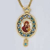 2.7.1364лп-2/1лп Панагия латунная в позолоте с принтом и цепью арт.2.7.0201лп